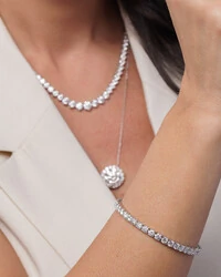 Colar Riviera Moissanite Essenza - 31.1ct - 42 cm -Prata 925