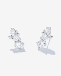Brinco Ear Cuff Kimber Moissanite - 5 mm x 7 mm - 3.7 ct- Prata 925