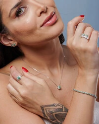 Brinco Moissanite Luxo Color - Moissanite 0.5ct - 5 mm - Prata 925