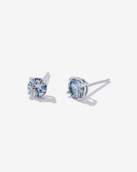 Brinco Lumini Moissanite Ciano - 5 mm - 0.5ct - Prata 925