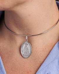 Pingente Medalha Nossa Senhora Aparecida - Prata 925
