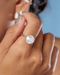 Anel Solitário Évora Moissanite - 11 mm - 5.0 ct - Prata 925