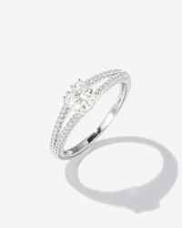 Anel Solitário Aurora Moissanite - 6 mm - Prata 925
