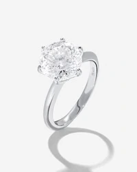 Anel Solitário Évora Moissanite - 9,5 mm - 3.5 ct - Prata 925