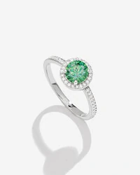 Anel Luxo Color Moissanite - 0.8ct - 6 mm - Prata 925