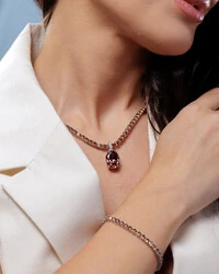 Pulseira Riviera Chocolate 4 mm - Prata 925