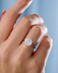 Anel Solitário Évora Moissanite - 9,5 mm - 3.5 ct - Prata 925
