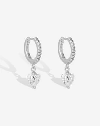 Brinco Argola Cristalle Coração Moissanite - 6 mm - 1.76ct - Prata 925