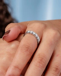 Anel Aparador Moissanite Classic - 3 mm - 0.1ct - Prata 925