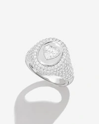 Anel Mindinho Coração - Moissanite 2.29ct - Prata 925