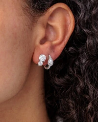 Brinco Argola Moissanite Lyra - 5 mm - 0.92ct - Prata 925