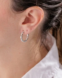 Brinco Argola Arles Moissanite 10 mm - Prata 925