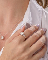 Anel Arles Moissanite - 10 mm - Prata 925