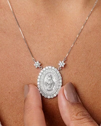 Colar Medalha Nossa Senhora Das Graças - Prata 925