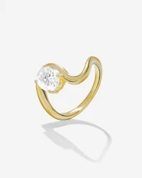 Anel Orgânico Moissanite Redondo- 7 mm- 1.2ct - Prata 925