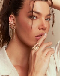 Brinco Ear Cuff Tramas Shine