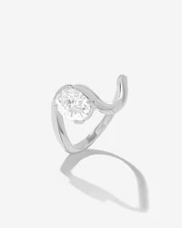 Anel Orgânico Moissanite Oval - 6,8 mm- 1.5ct - Prata 925