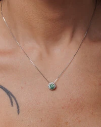 Colar Luxo Color Moissanite 6 mm - 0.8ct - Prata 925