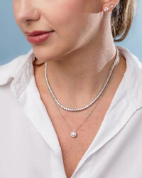 Colar Ária Moissanite - 5 mm - Prata 925