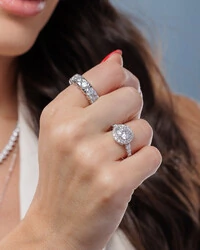 Anel Moissanite Luxo Maxi - Moissanite - 4.0ct - Prata 925