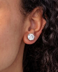 Brinco Évora Moissanite - 9,5 mm - 3.5 ct - Prata 925