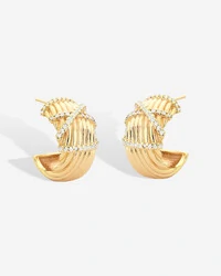 Brinco Argola Frisos Com Cristais