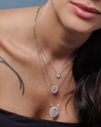 Colar Medalha Milagrosa - Moissanite - Prata 925