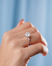 Anel Solitário Évora Moissanite - 9,5 mm - 3.5 ct - Prata 925