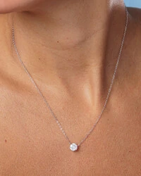 Colar Évora Moissanite - 6,5 mm - 1 ct - Prata 925