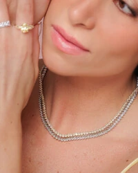 Colar Riviera Bianca (40 cm - Zircônia 3 mm - 3 garras)