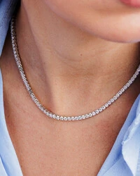 Colar Riviera Aurora Moissanite - 3 mm - Prata 925