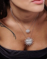 Colar Espírito Santo P- Moissanite 0.63ct - Prata 925 -