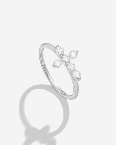 Foto Anel Cruz - Moissanite 0.06ct - Prata 925