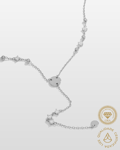 Foto Colar Gravata Sabine Moissanite - 3mm - 0.7ct - Prata 925