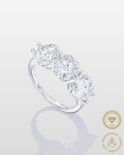 Foto Anel Aparador Yildiz- Moissanite 8 mm - 2,0ct - Prata 925