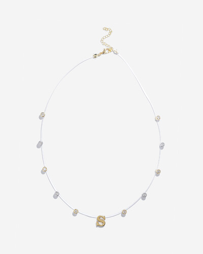 Foto Colar Fio Invisível Inicial Luiza - Personalizado