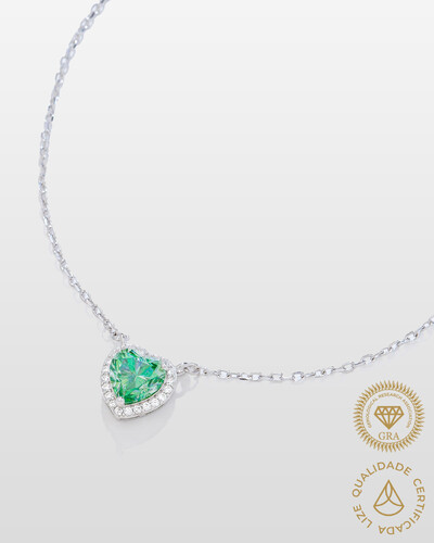 Foto Colar Moissanite Claire - 8 mm - 1,2ct - 3 garras - Prata 925