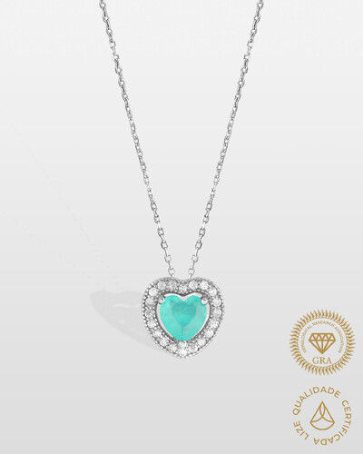 Foto Colar Coração Beatrice Moissanite 5x5mm - Prata 925