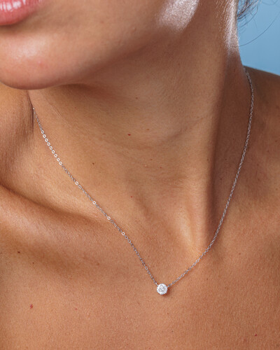 FotoColar Évora Moissanite - 5 mm - 0.5 ct - Prata 925
