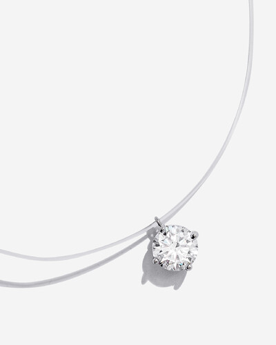 Foto Colar Ponto de luz Moissanite Emma 9,5mm - 3.5ct - Prata 925
