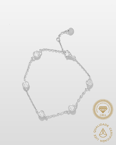 Foto Pulseira Lúmina - Moissanites 0.3ct - 4 mm - Prata 925
