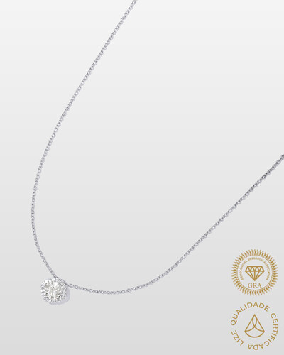 Foto Colar Ninfea Moissanite - 6,5 mm - 1.0ct - 4 Garras - Prata 925