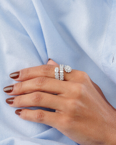 Foto Anel Ajustável Camafeu - Moissanite -7.23 ct - Prata 925