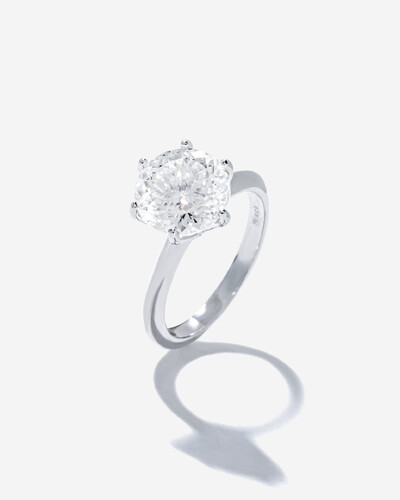 Foto Anel Solitário Évora Moissanite - 9,5mm - 6 garras - Prata 925