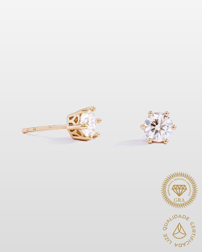 Foto Brinco Emily - Moissanite 5,25 mm -1.08ct - - Prata 925