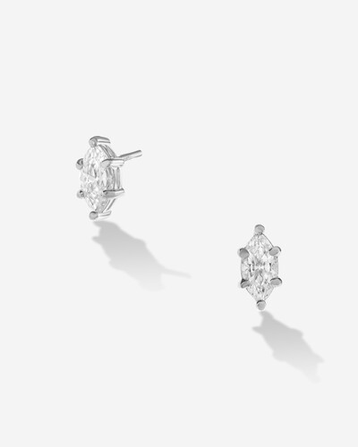 Foto Brinco Pietra (M) Moissanite 4x8mm - 1.0ct - Prata 925
