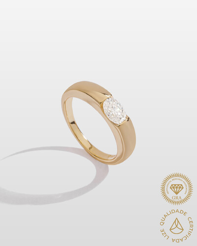 Foto Anel Solitário Arabella Moissanite - 7x5mm - 1.0ct - Prata 925