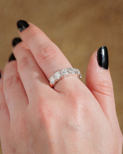 Foto Anel Aparador Eternity - Moissanite 5 mm - 0.5ct - Prata 925
