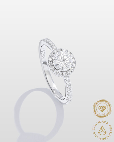 Foto Anel Solitário Miray - Moissanite 6 mm - 0,8ct - Prata 925