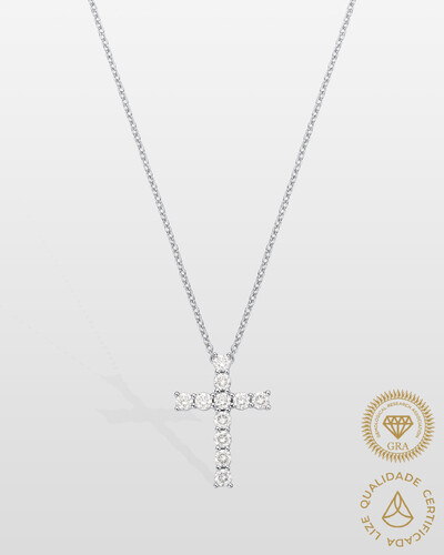 Foto Colar Cruz Moissanite - 2,5mmn - 0.69ct - Prata 925